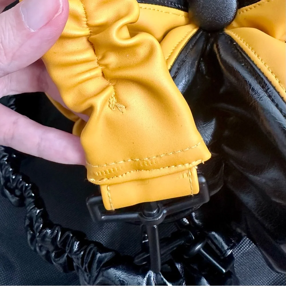 Tokyo James Small Ata Rodo Bag Yellow Black Ruched Crossbody Handbag NWT⁠